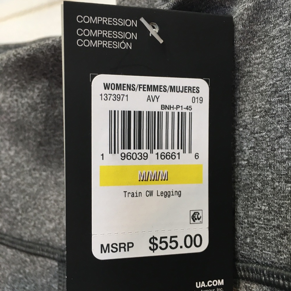 Under Armour Compression High Rise Full Length Leggings Medium Gray Athletic - Picture 10 of 10